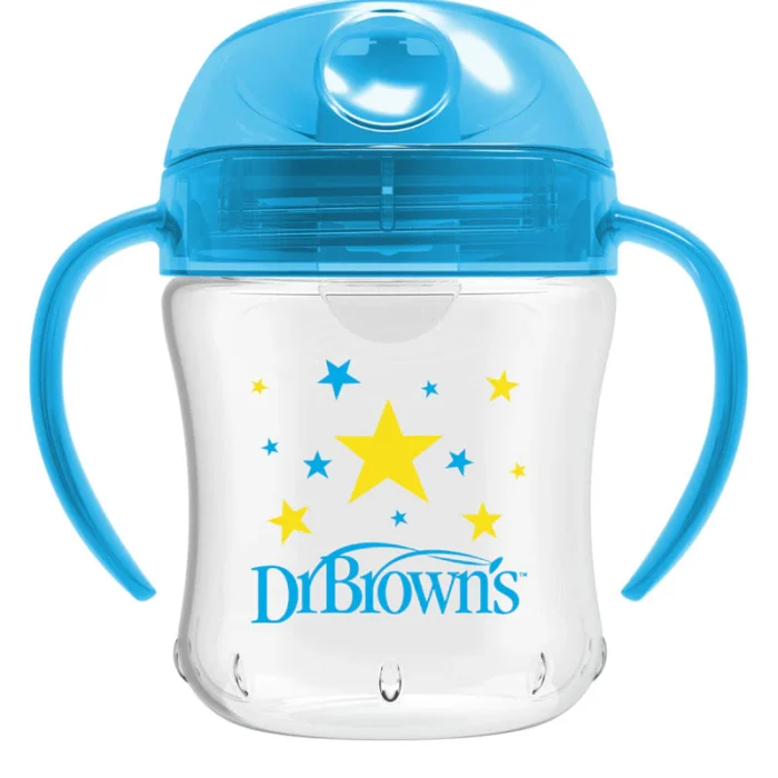 Dr. Brown's Goblet transition 180ml avec poignées 6M+ - Bleu
