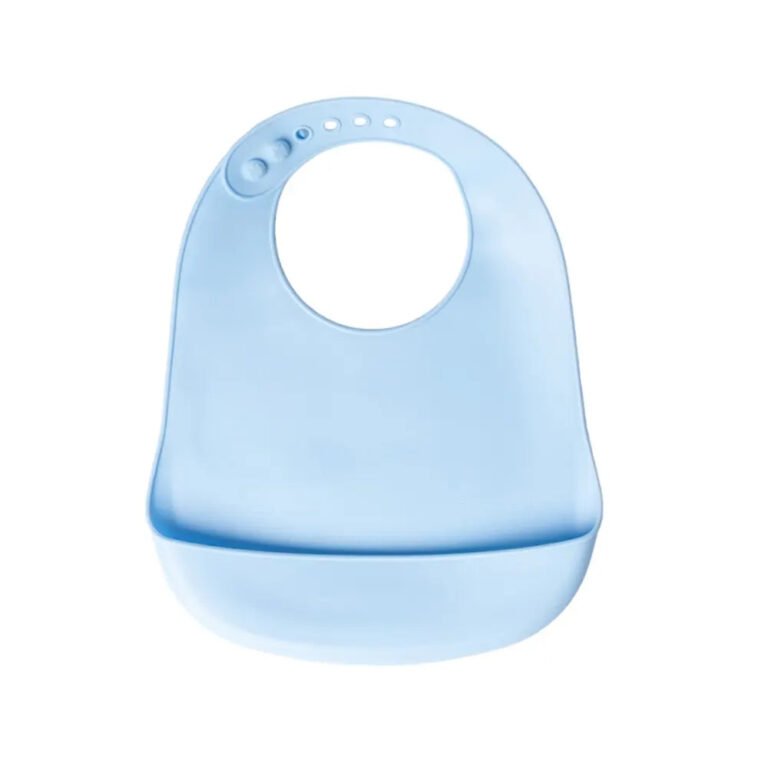 YUMMY Bavoir en Silicone avec Poche 9M+ - Bleu Ciel