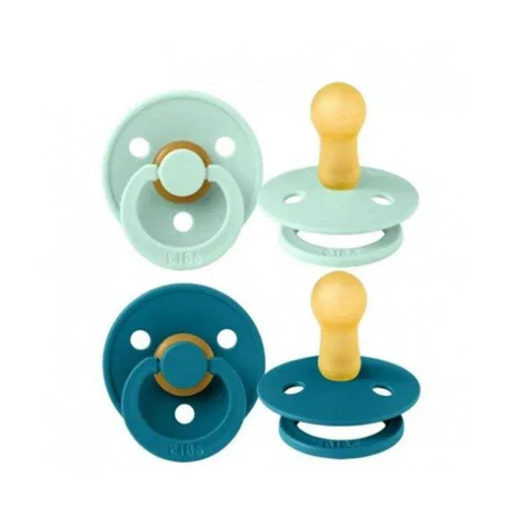 Set of 2 Bibs Pacifiers - Turquoise & Green