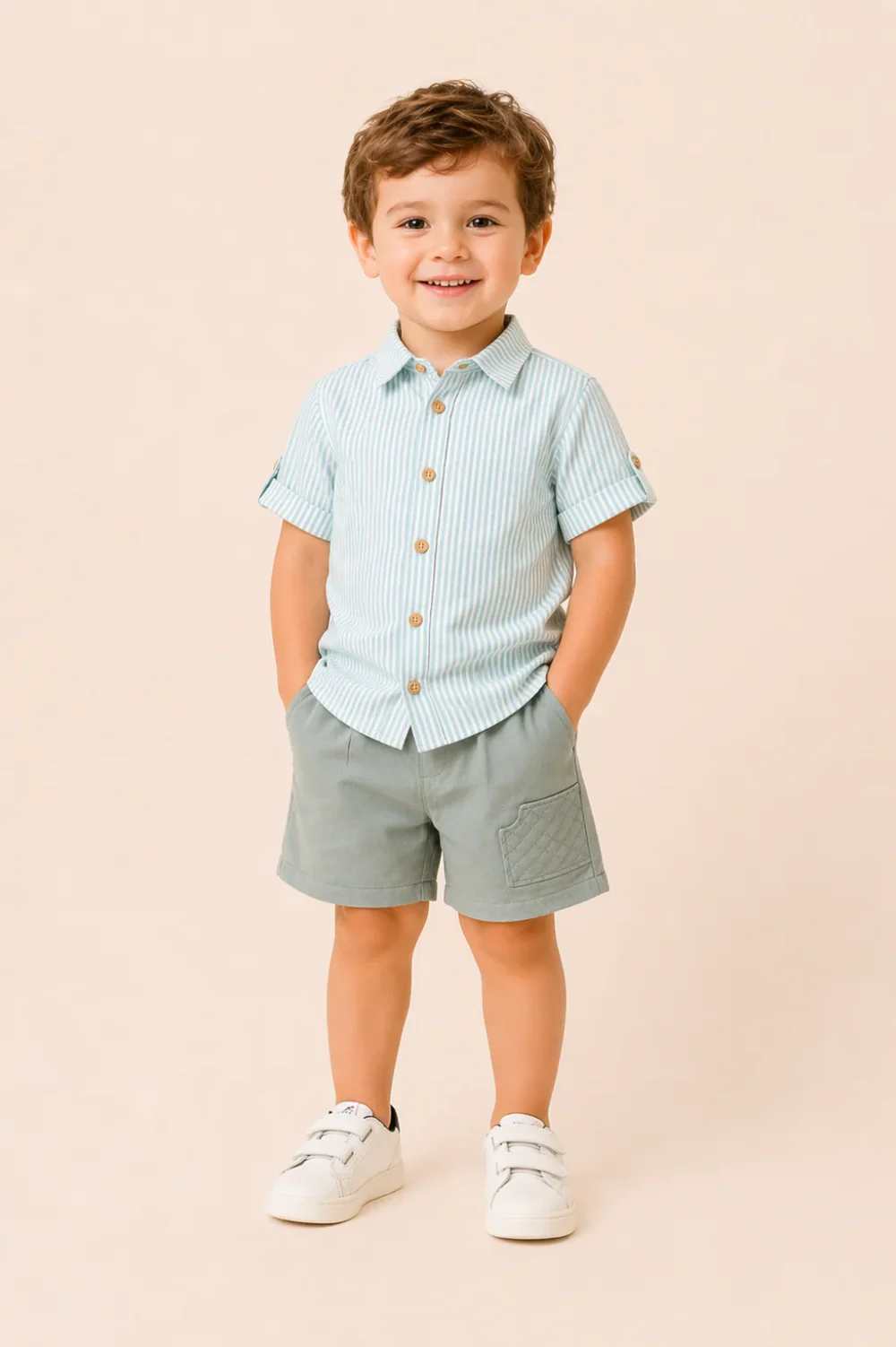 chemise rayée & short – Élégance & confort NOORY