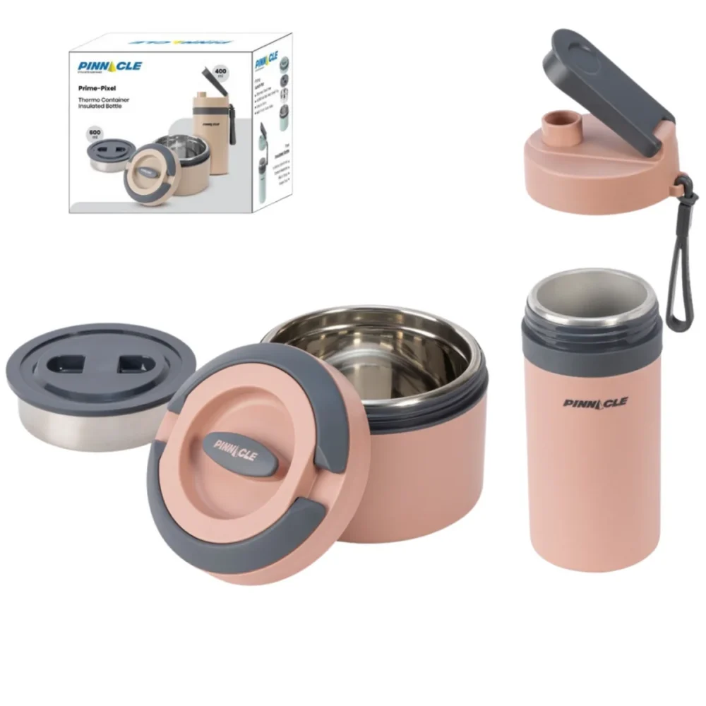 Set Boîte Isotherme 600ML et Gourde 400ML Inox